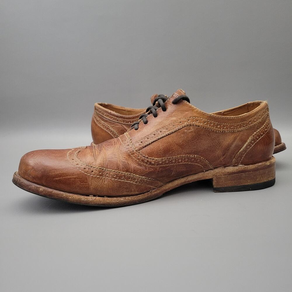 Bed Stu Corsico II Benchmade Wingtip Oxfords Brown Leather Shoes Mens 12 - Picture 4 of 13